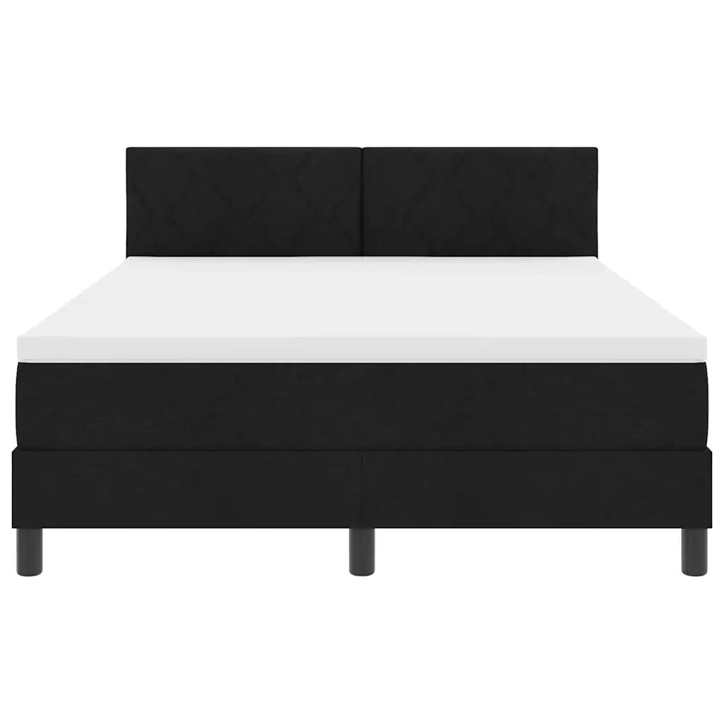Letto a molle con materasso Nero 140 x 200 cm Tessuto 3338771