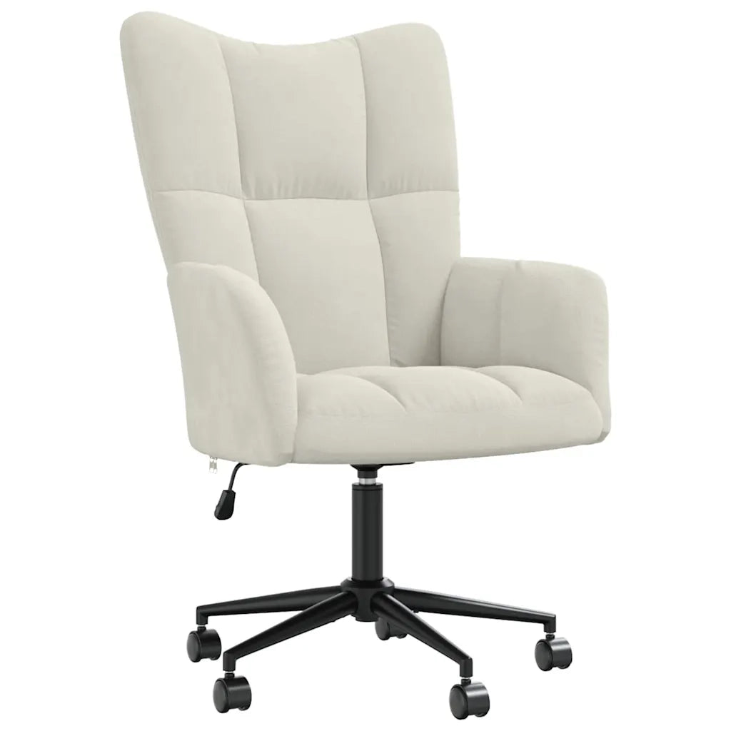 Poltrona | Sedia Relax Bianco Crema Velluto