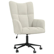 Poltrona | Sedia Relax Bianco Crema Velluto