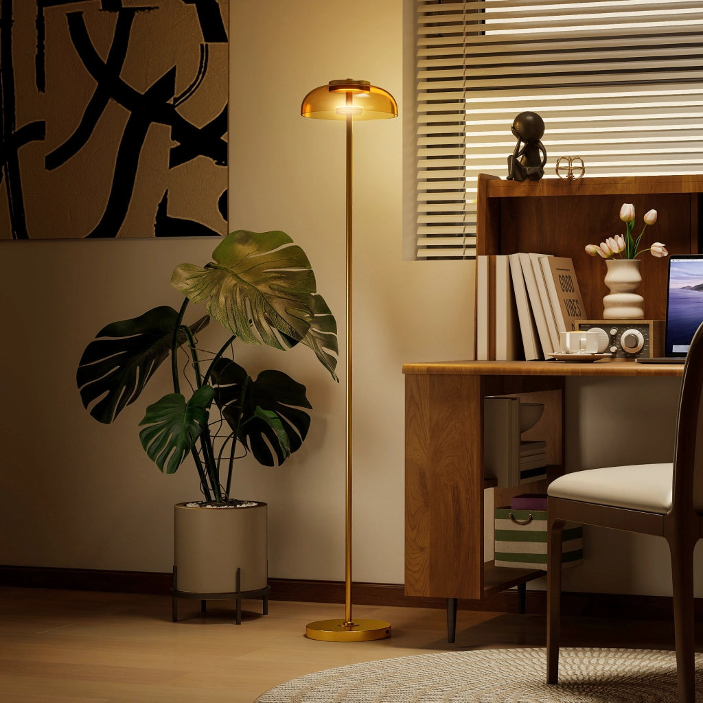 Lampada da terra per soggiorno LED ¨C zephmum ¨C ottone ?25x134cm