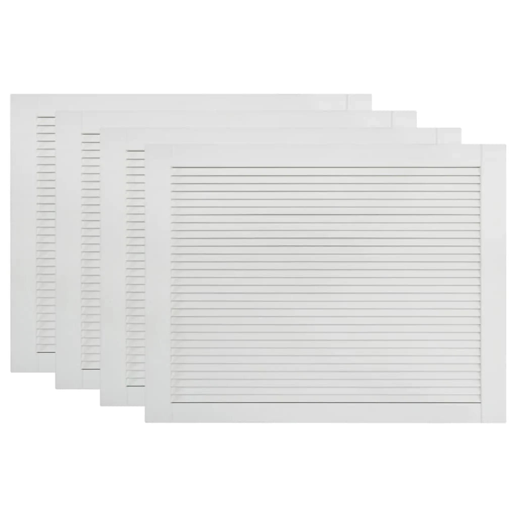 Set di 4 ante a persiana ante per armadi ante per mensole rivestimento per armadio guardaroba 39,5 x 59,4 cm legno di pino massiccio bianco 02_0003928