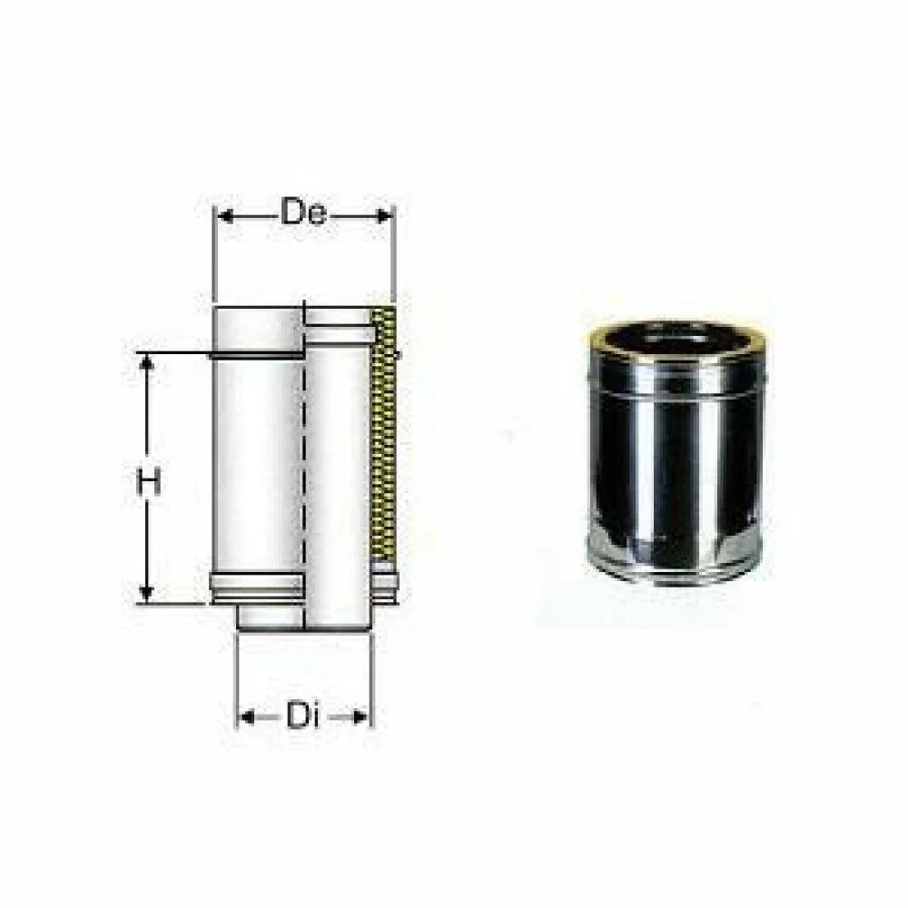 Inox doppia parete aisi 316 tubo l.245 d.500 550 b08xb16pv5