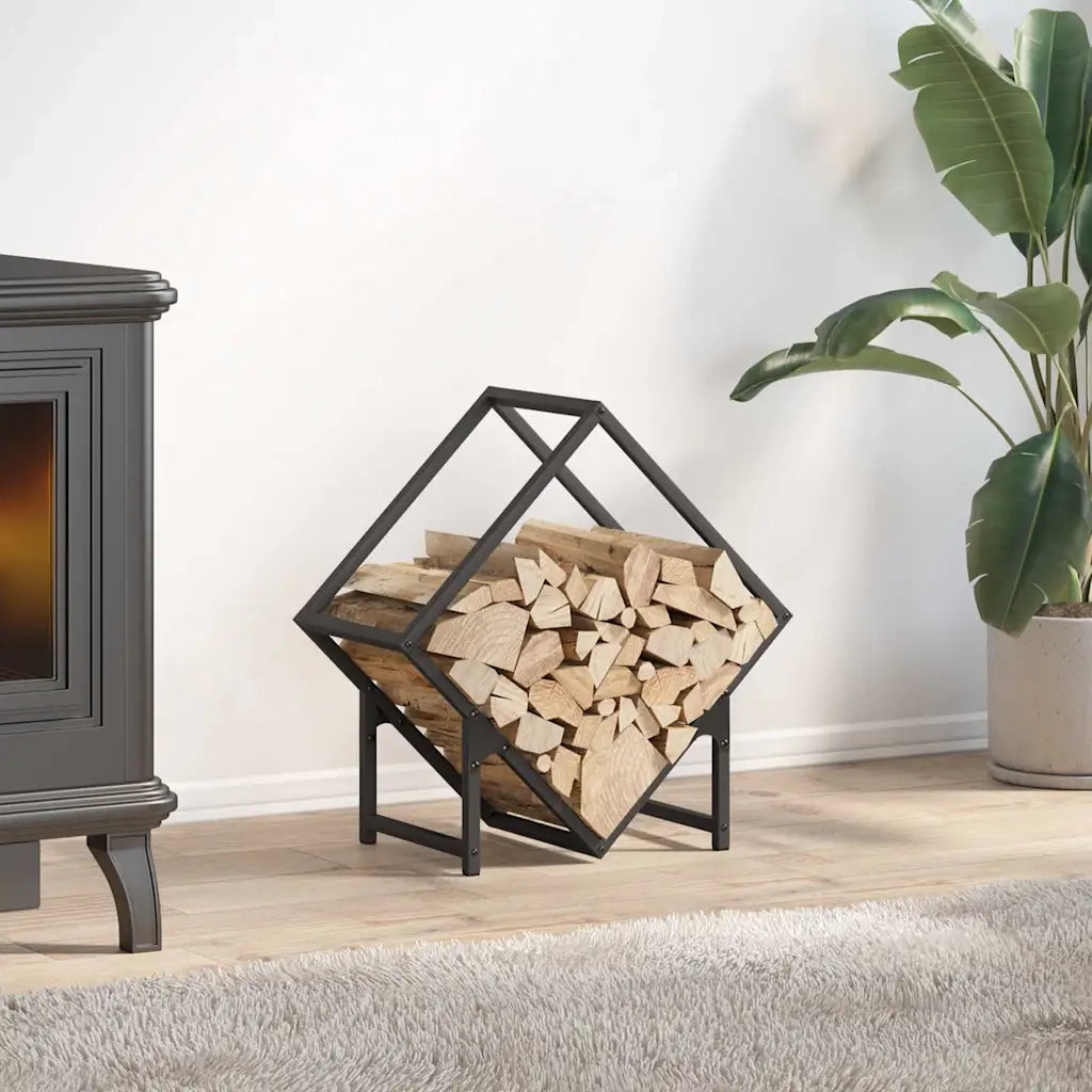 Rastrelliera per Legna da Ardere Nera 50x25x50 cm 864275