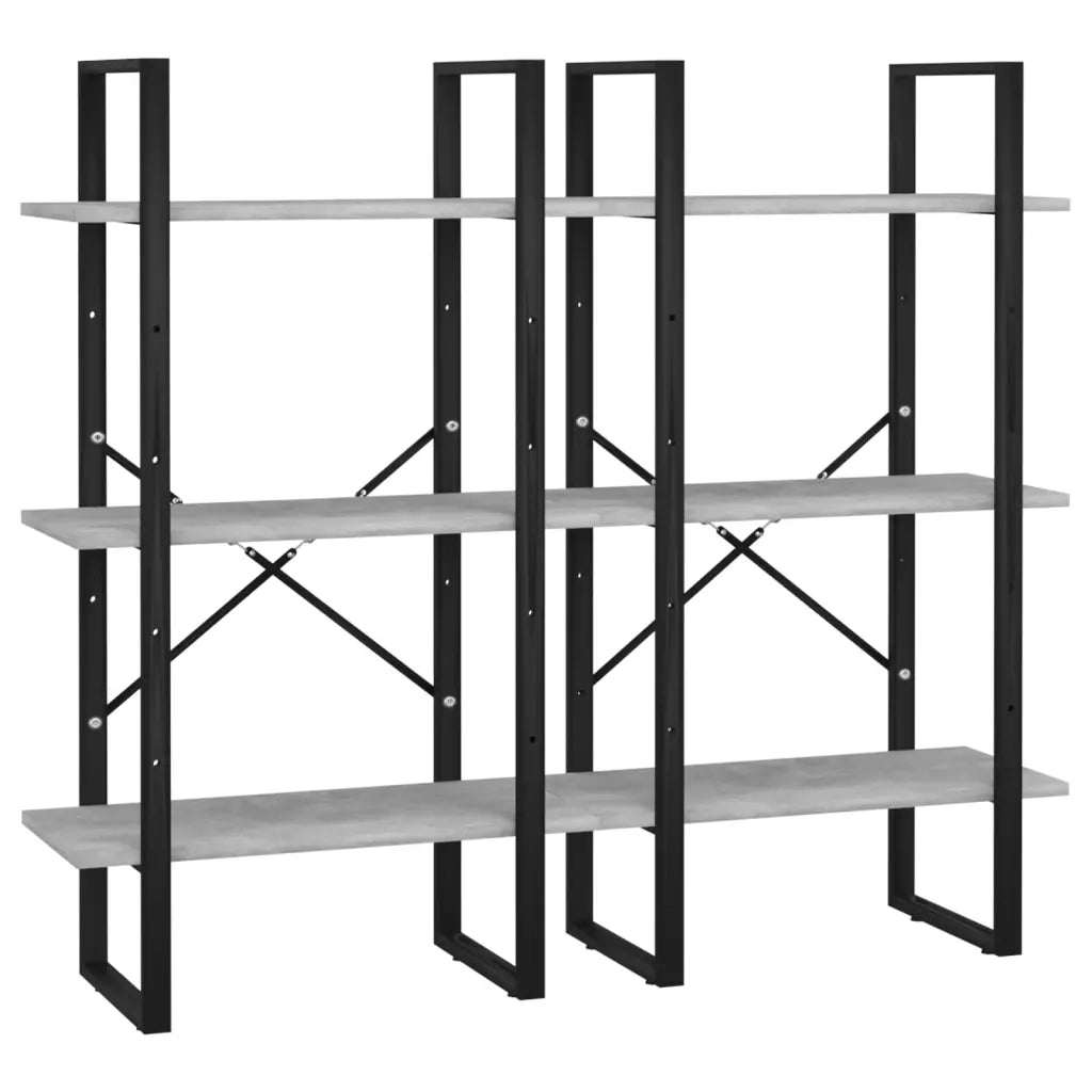 Scaffale Grigio Cemento 60x30x210 cm in Legno Multistrato 806521