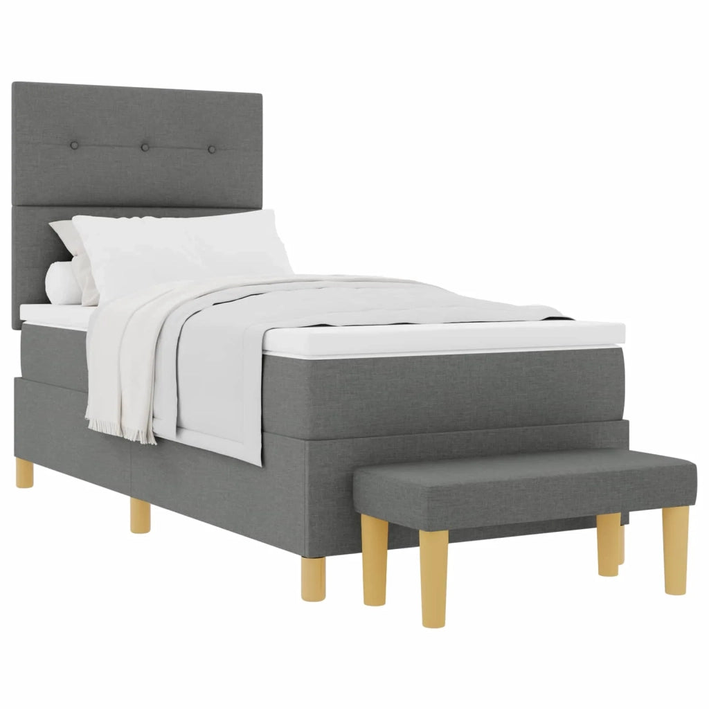 Letto a molle con materasso Grigio scuro 100 x 200 cm Tessuto 3344276