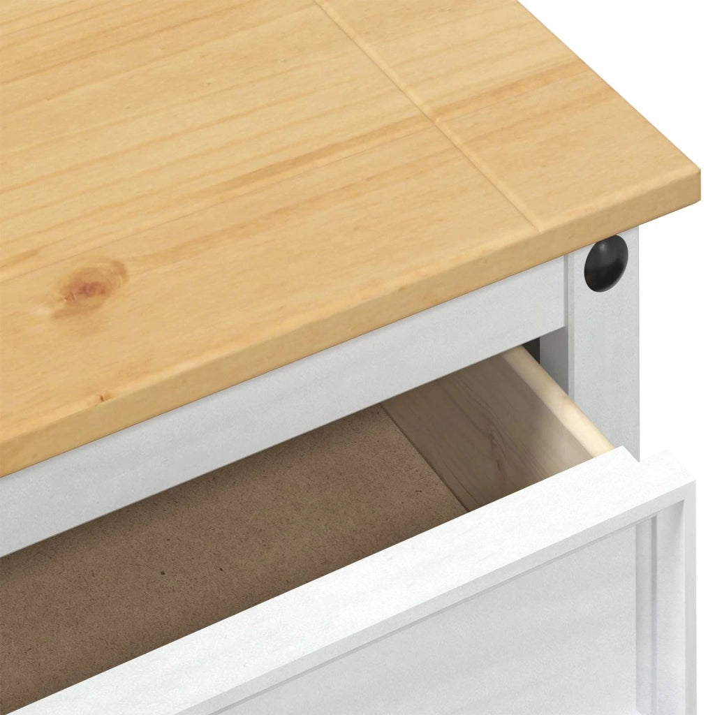 Tavolo Consolle Bianco 73 x 35 x 73 cm Pino massello 42024944