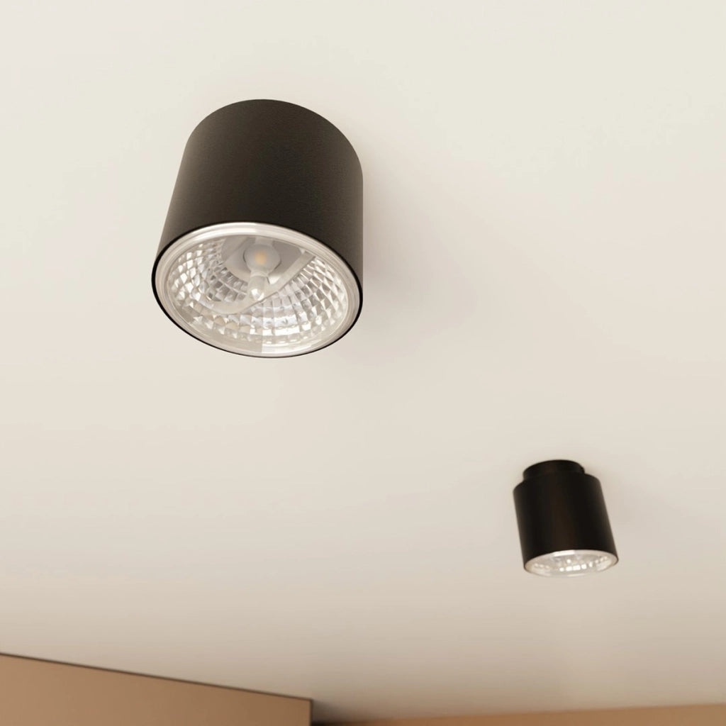 Lampada da soffitto Nano in acciaio nero opaco