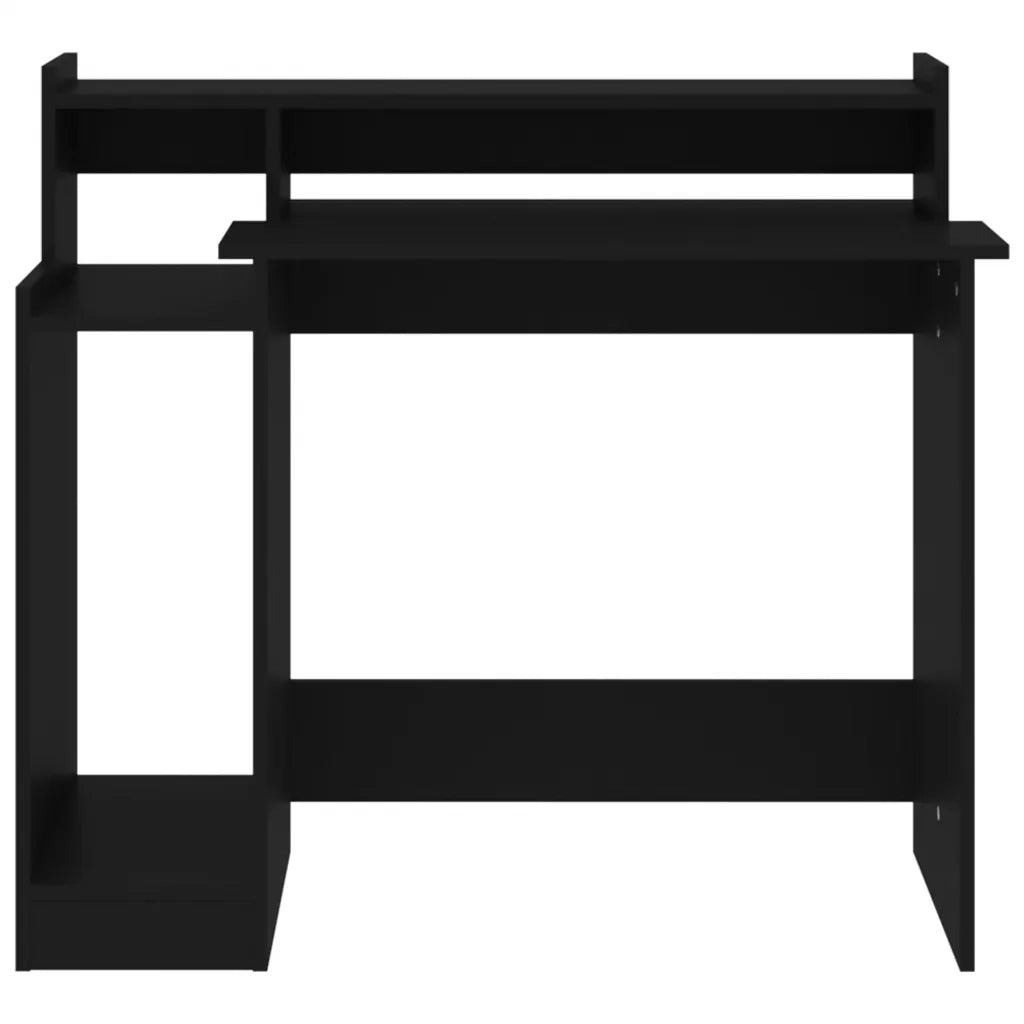 Scrivania con Luci LED-Scrivanie per ufficio e studio Nera 97x45x90 cm in Legno Multistrato