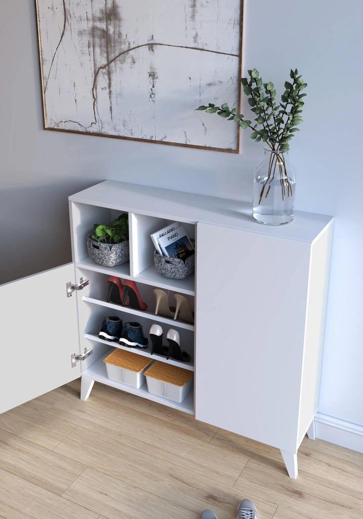 Scarpiera Herdasa effetto bianco venature 87x90x27