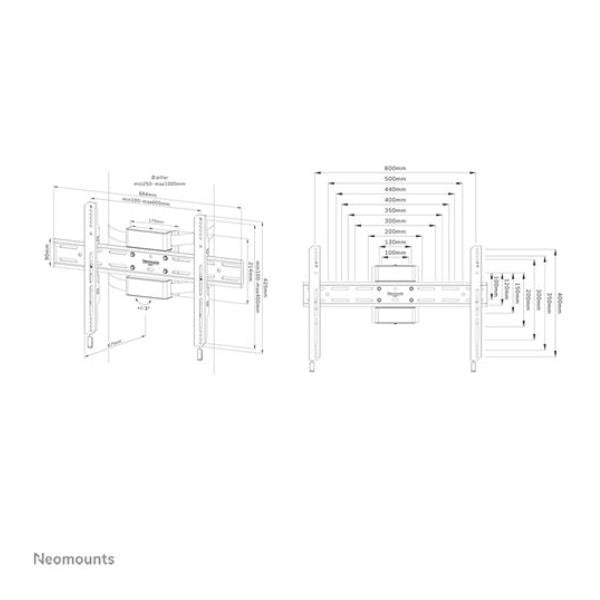 Neomounts wl30s-910bl16 supporto tv per colonna 40-75" - fisso - bloccabile - diam. 25-100 cm - verticale