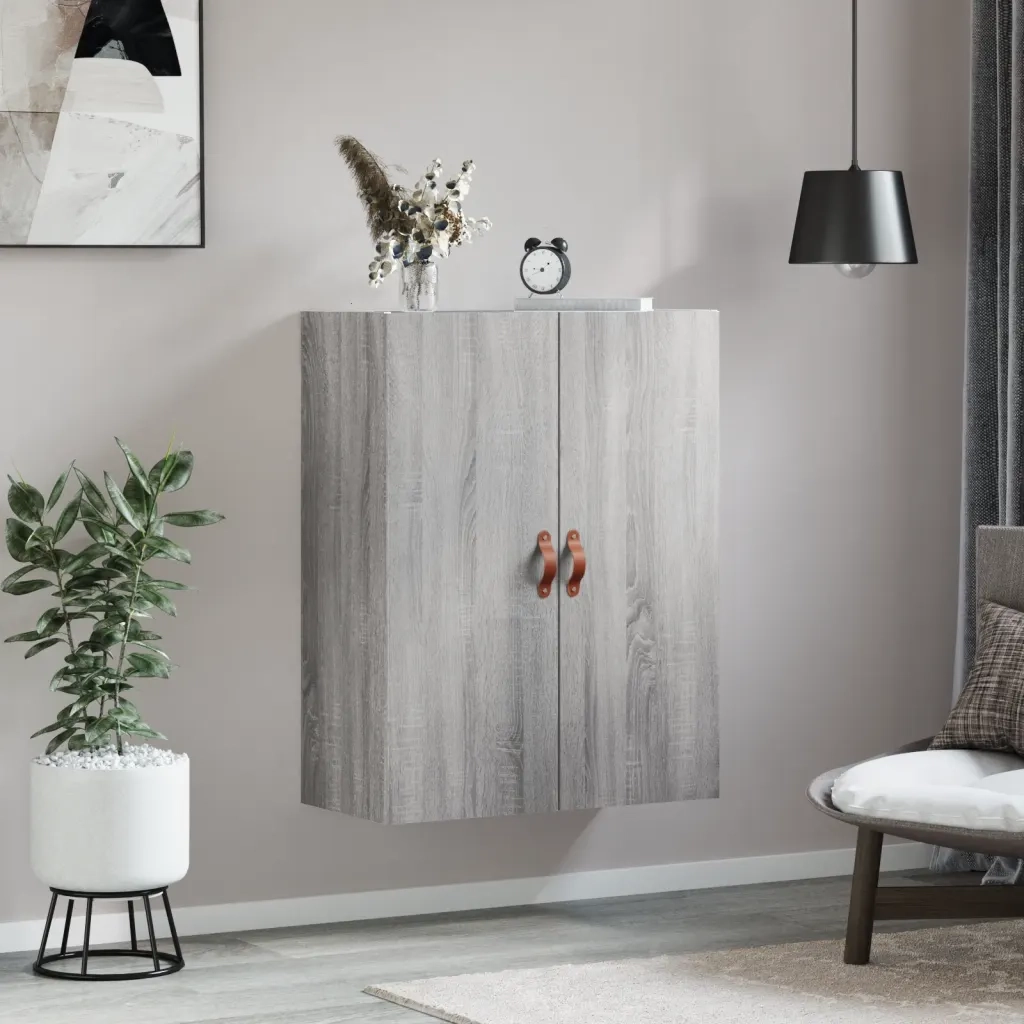 vidaXL Mobile a Parete Grigio Sonoma 69,5x34x90 cm
