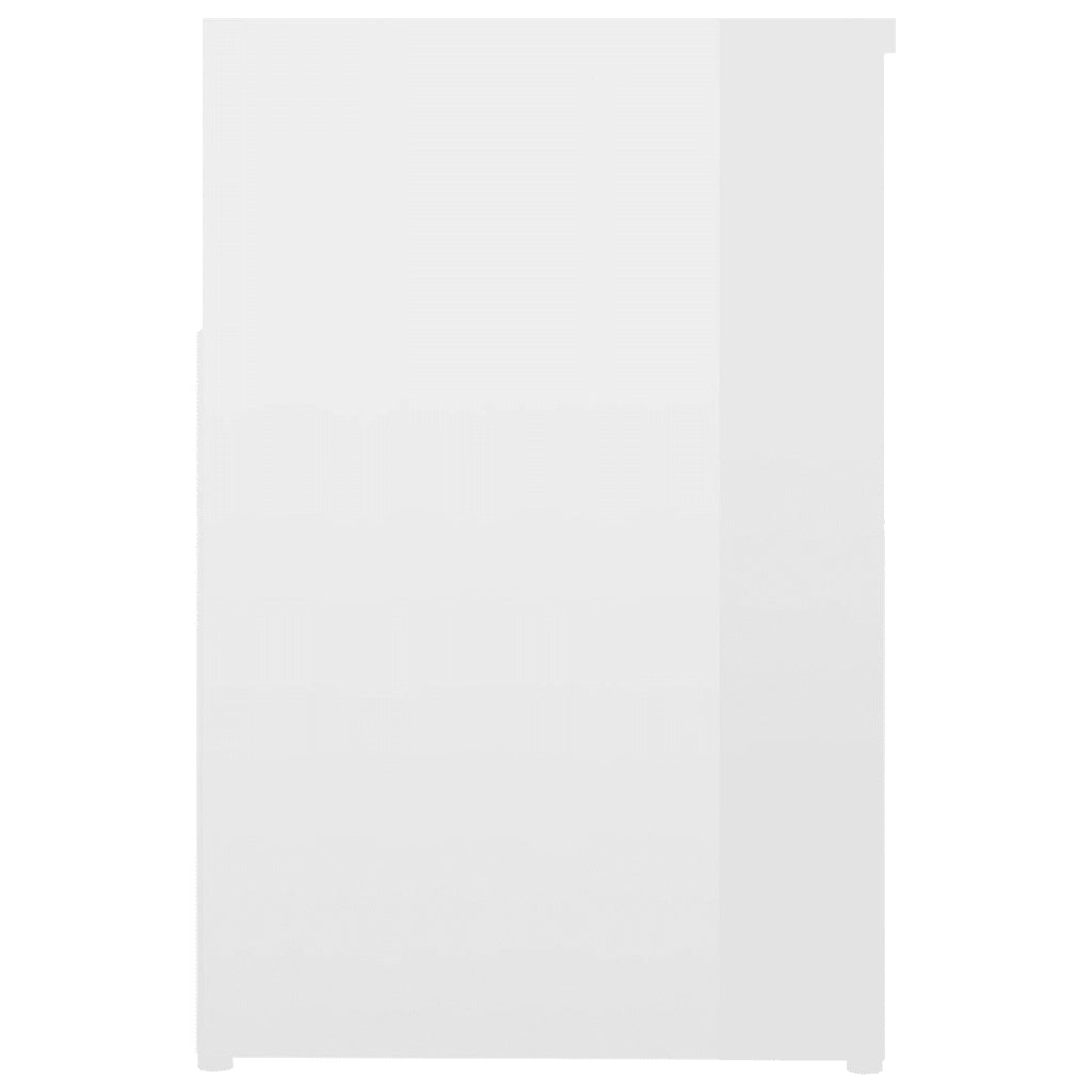 Panca Portascarpe Bianco Lucido 80x30x45 cm in Truciolato 808753