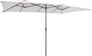 Ombrellone da Giardino Doppio 426 cm, con Manovella e 10 Stecche, Ombrellone Rettangolare Pieghevole, per Giardino Piscina Terrazza, 426 x 265 x 260 cm (Beige)