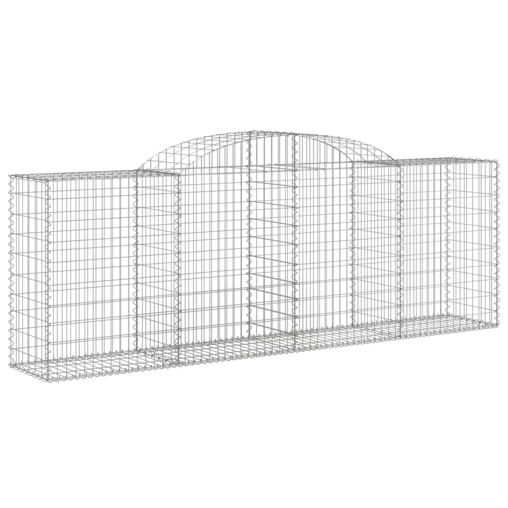 Set di 2 gabbioni ad arco per recinzione gabbia o muro di contenimento 300 x 50 x 100/120 cm ferro zincato argento 02_0041373