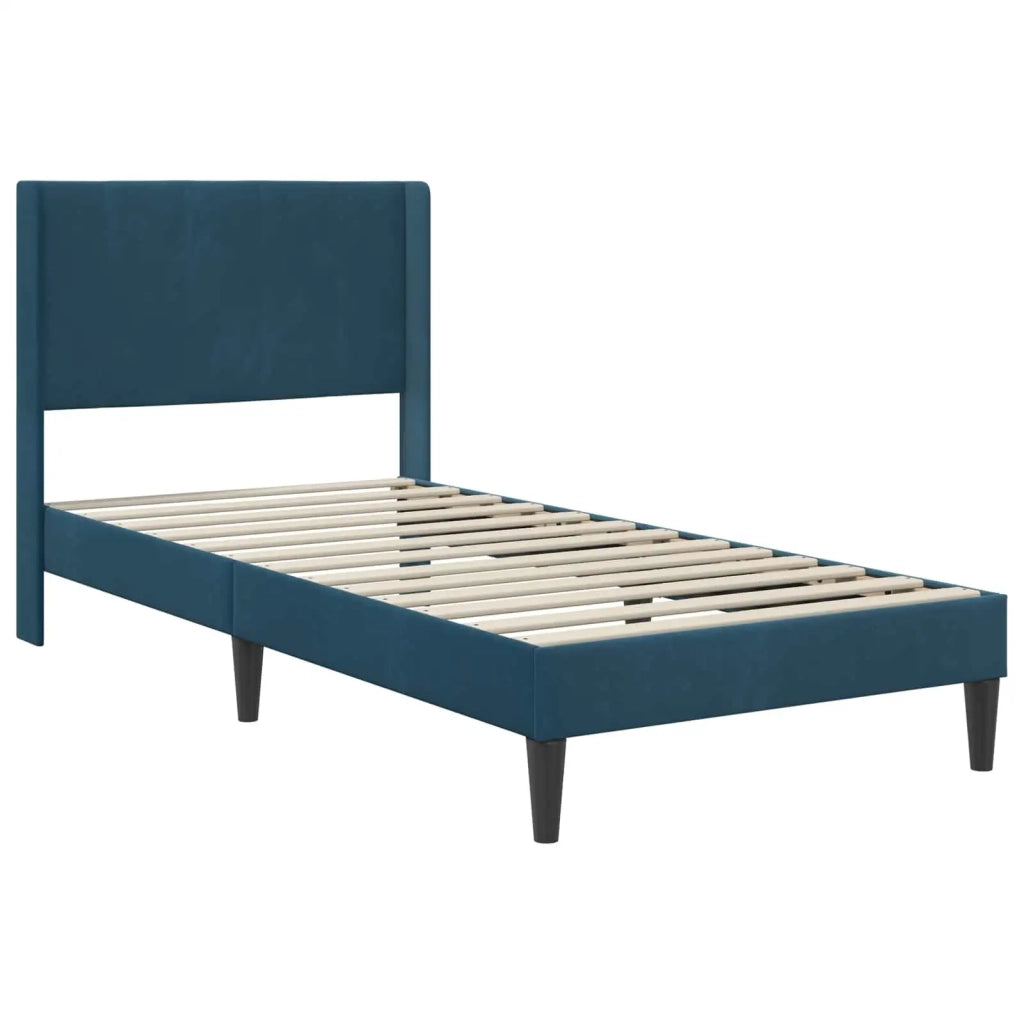 Struttura del letto con testiera Blu 100 x 200 cm Velluto 42027490