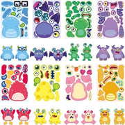 Stickers per bambino per creazioni di mostri - 16 pezzi, adesivi per sacchetti di compleanno e doni per ospiti.