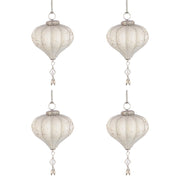 Palline Natale in Vetro Bianco a Trottola Pendaglio Swarovski Valiant Diametro: 95 mm