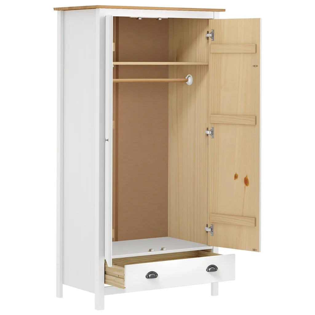 Armadio a 2 Ante Hill Bianco 89x50x170cm in Legno di Pino CFW3940361