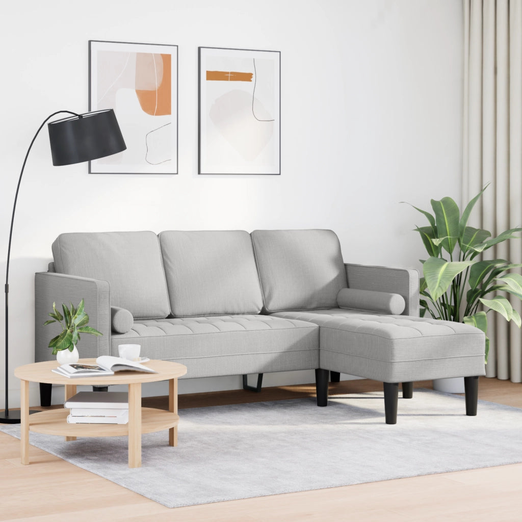 Divano angolare 3 posti  Grigio nuvola 160 cm Tessuto