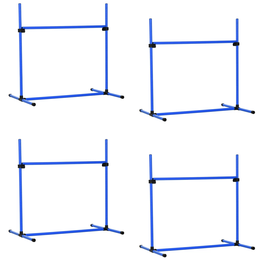 Set di allenamento agility per cani regolabile in plastica blu