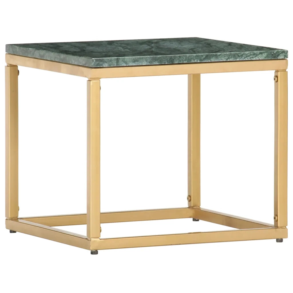 Tavolino da Salotto Verde 40x40x35 cm Pietra Vera Testura Marmo 286437