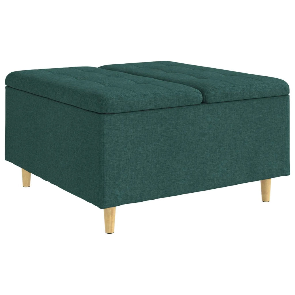 Pouf contenitore Verde Scuro 80 x 80 x 45 cm Tessuto 876836