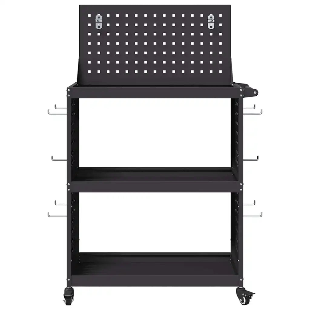 Carrello per Attrezzi con lo scaffale Nero 65 x 35 x 111 cm CFW1061914