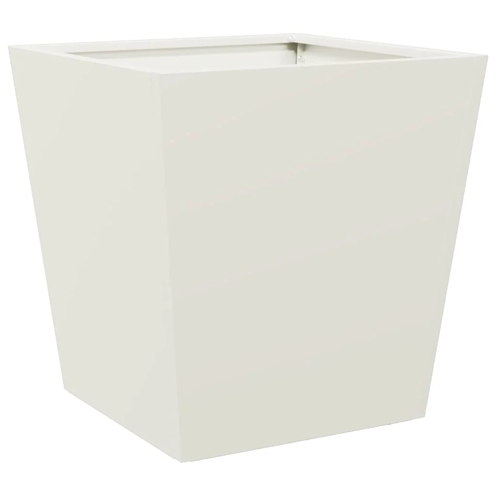 Fioriera rialzata per piante fiori terrazza giardino 40 x 40 x 40 cm acciaio bianco 02_0037540