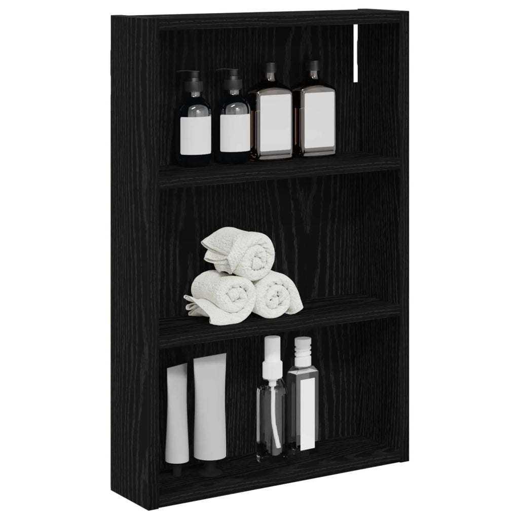 Armadio da bagno a muro Rovere Nero 40 x 10 x 60,5 cm