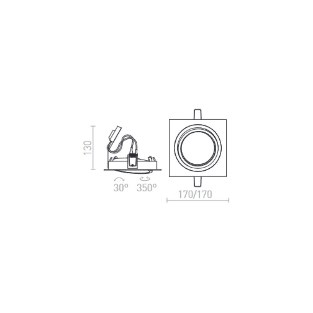 Faretto PASADENA G53 SQ I nero 12V G53 50W