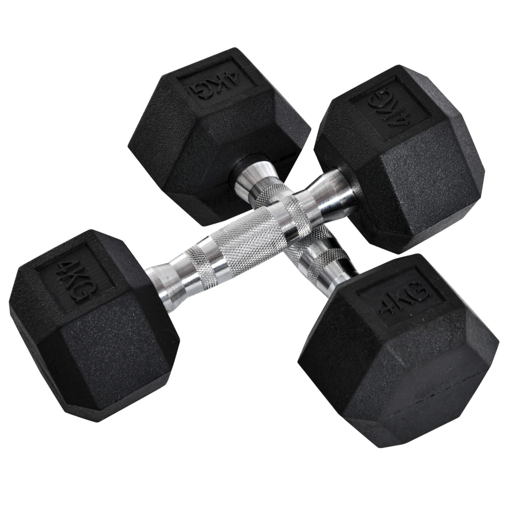 Manubri Esagonali Set 2 Pezzi ¨C Xylo ¨C Ghisa 2x4kg Impugnatura Zigrinata