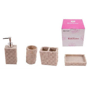 Trade Shop - Set 4 Accessori Bagno Ss0007 In Ceramica Portasapone Porta Spazzolino Dispenser -