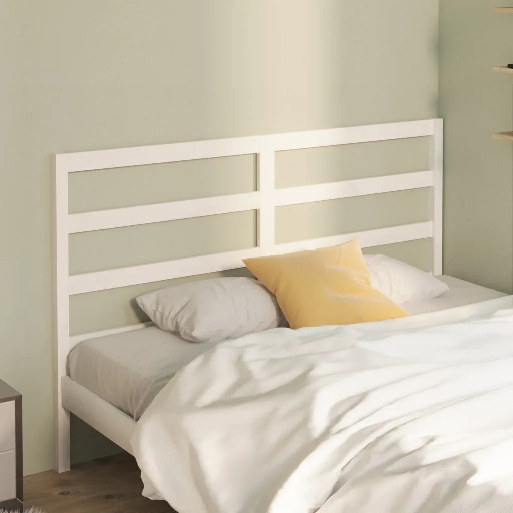 Testiera per Letto-Testata-Testiera Decorativa Bianca 126x4x100cm in Legno Massello di Pino 442501