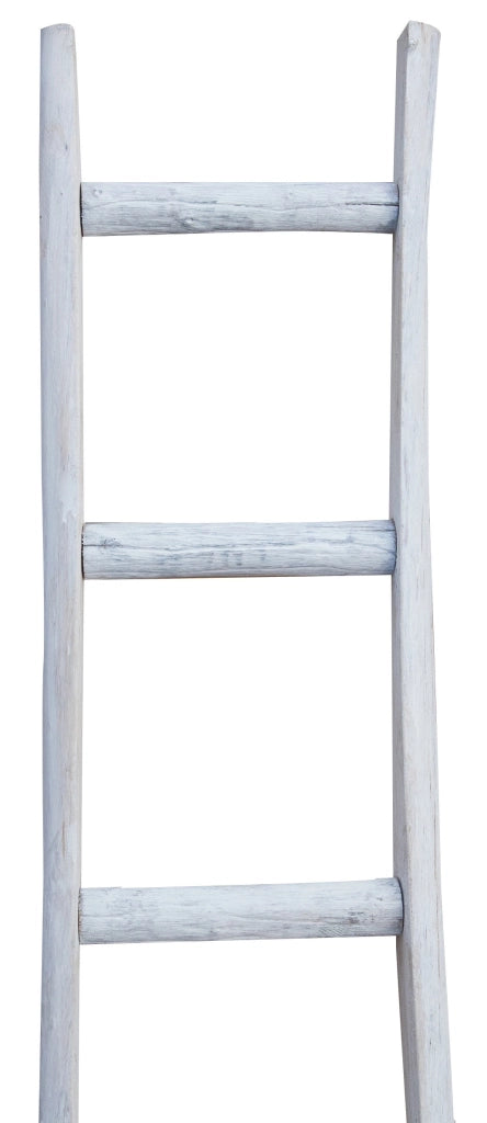 Biscottini Scala in legno finitura bianca anticata L44xPR8xH180 cm dimensioni Riproduce