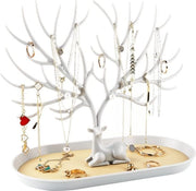 Display stand per gioielli con torre a sospensione per conservazione di collane, orecchini, anelli e bracciali.