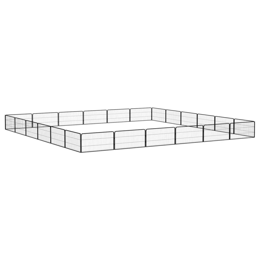 Box Cani 24 Pannelli Nero 100x50 cm Acciaio Verniciato Polvere CFW2189578