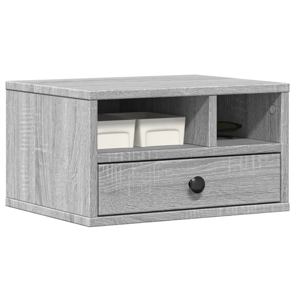 Supporto Stampante Grigio Sonoma 40x32x22,5cm Legno Multistrato 840609