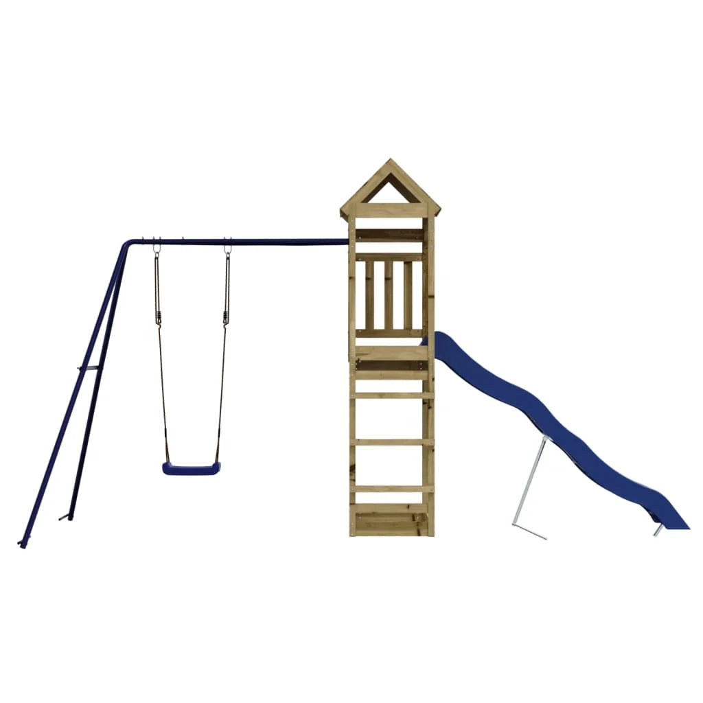 Area giochi esterna con altalene scivolo e robuste strutture per arrampicarsi  giochi da giardino 90 x 64 x 238 cm legno di pino impregnato 02_0004844