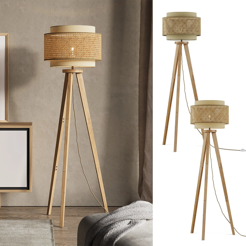 Vicco Lampada da terra Rattan/crema 45 x 142 cm