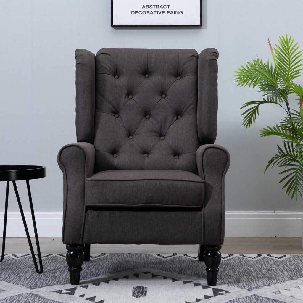 Poltrona Relax Massaggiante con Poggiapiedi ¨C Minimal ¨C Tessuto Marrone Scuro