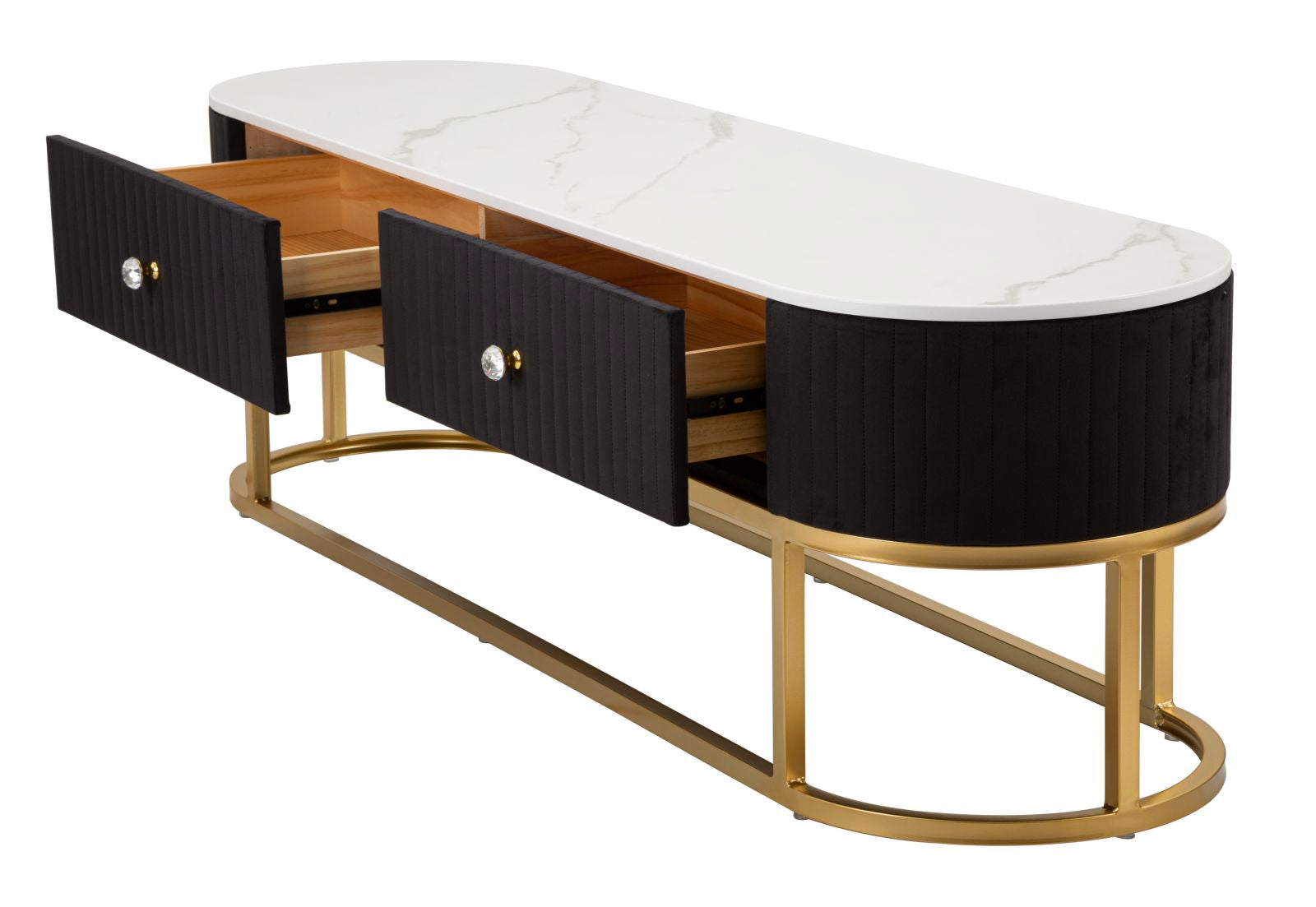 Mobile Tv Montpellier Nero 150x42x45 cm in Ferro Legno