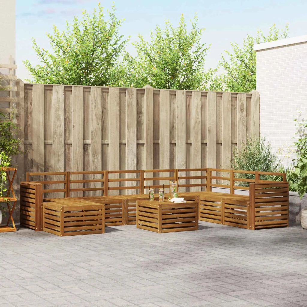 Set divano sezionale 9 pcs Naturale Legno di Acacia Massello 3375334