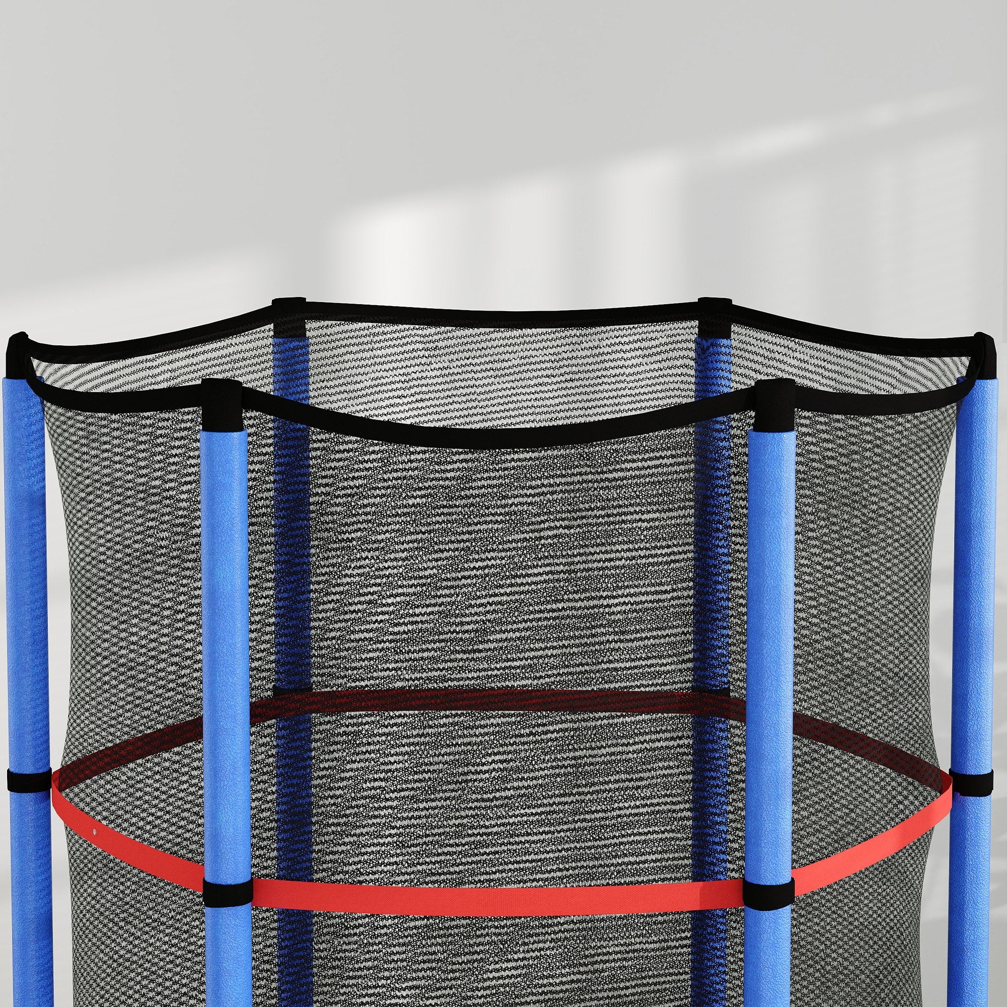 Tappeto Elastico per Bambini 3-6 Anni Ø140x190 cm con Rete di Protezione Blu e Nero