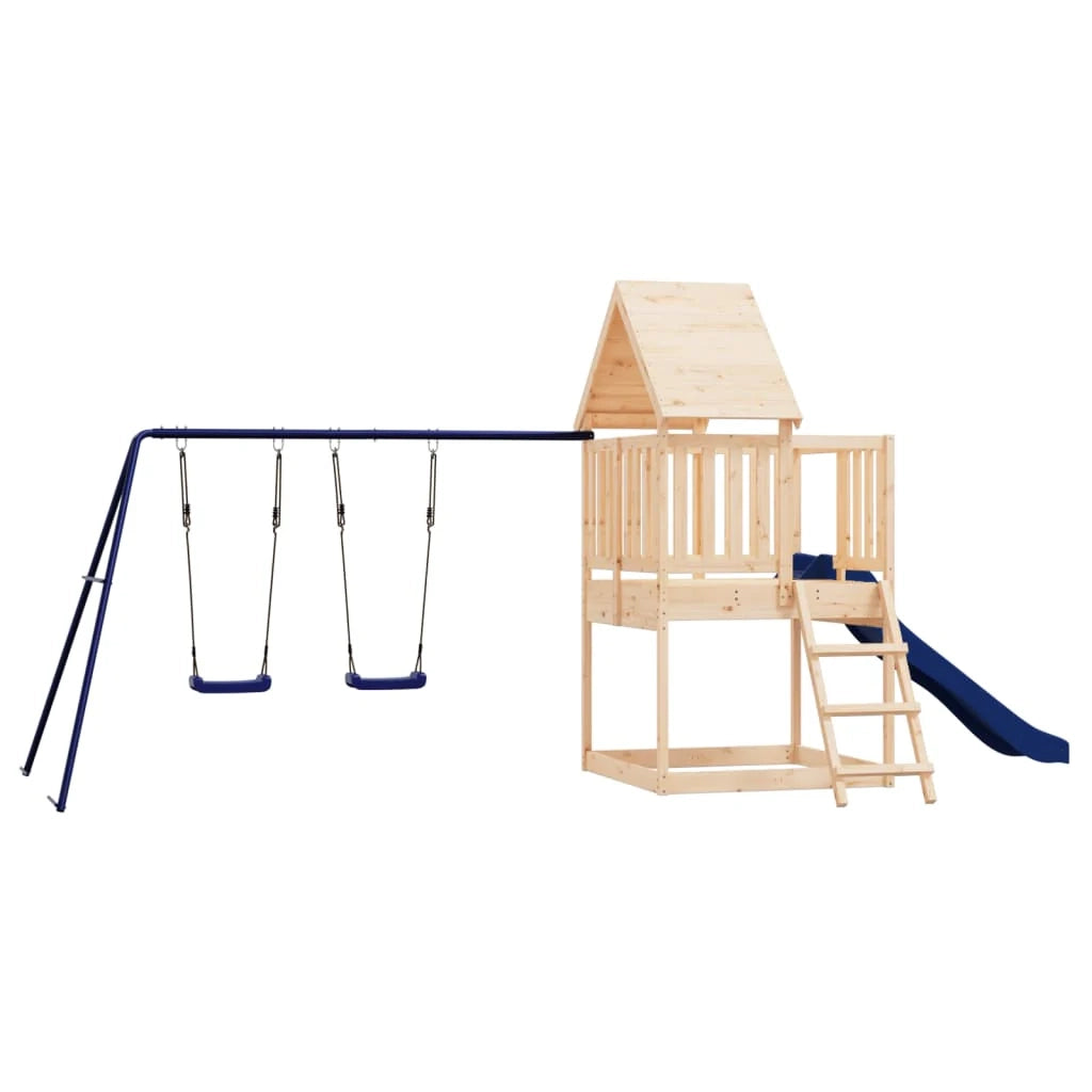 Area giochi all'aperto con altalene scivolo e robuste strutture per arrampicarsi  giochi da giardino 564 x 235 x 228 cm legno di pino massiccio 02_0004891