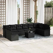 Set Divano da Giardino con cuscino 11 pcs Beige Poly Rattan 3354222