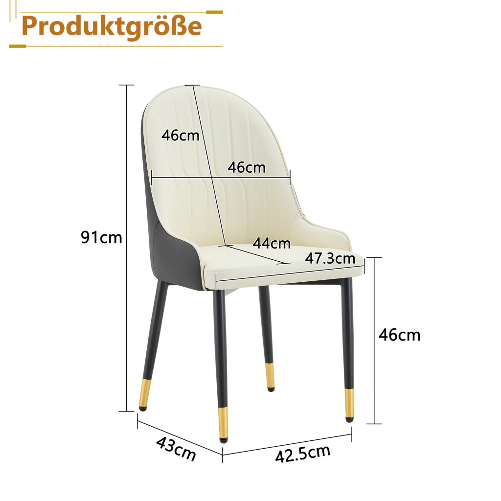 SEDIA da pranzo ergonomica Set da 2 91 cm in PU bianco e grigio scuro