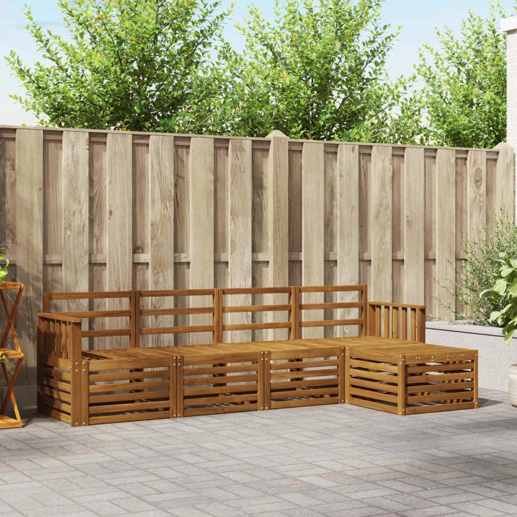Set divani 5 pcs Naturale Legno di Acacia Massello 3374639