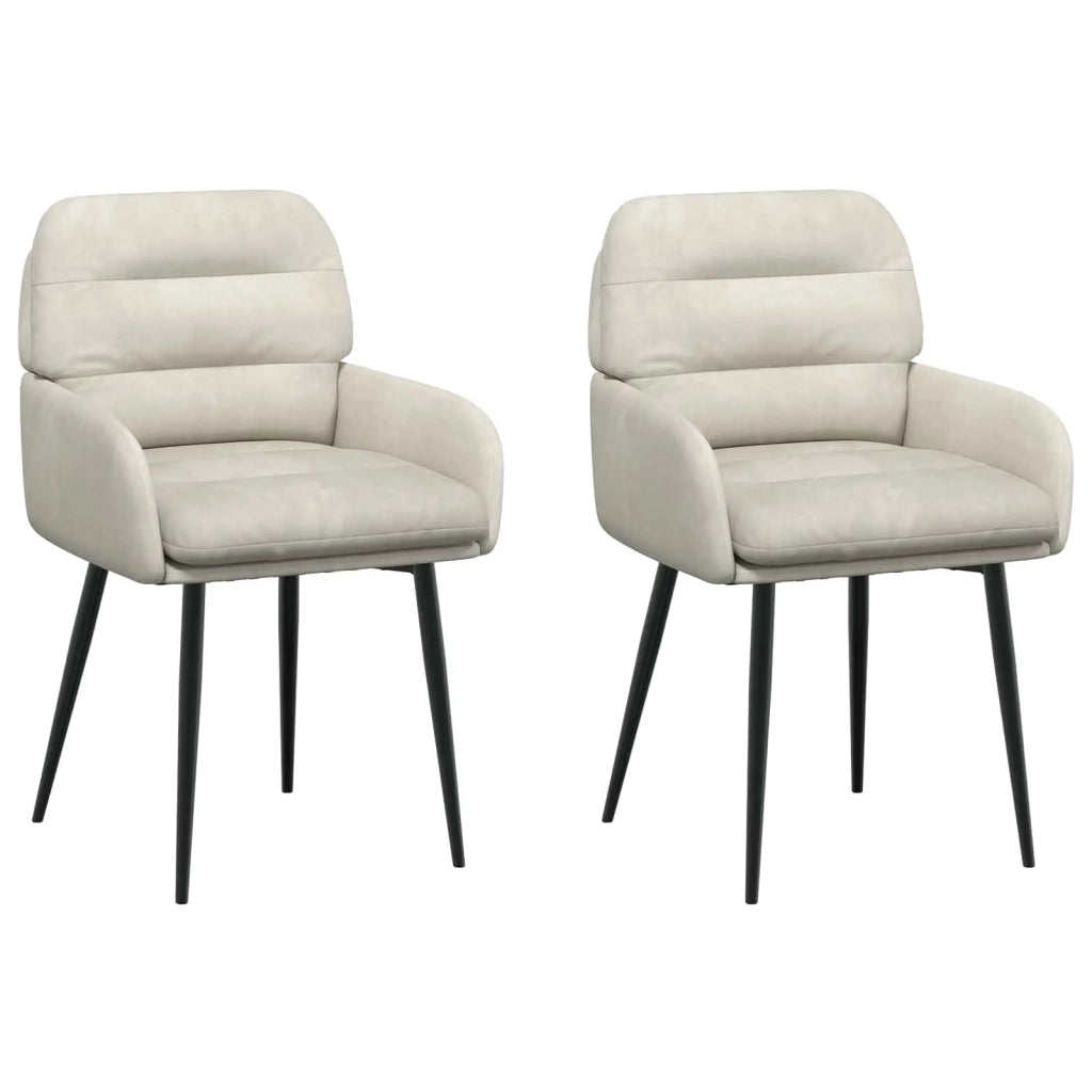 Sedie da pranzo 2 pz Velluto Crema 59 x 59,5 x 90 cm 42034313