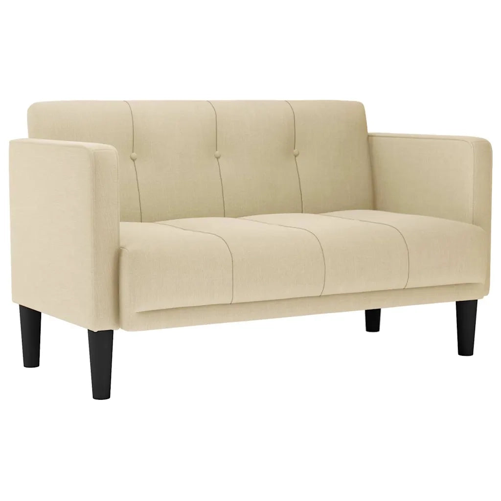 vidaXL Divano Divanetto Crema 111 cm in Tessuto