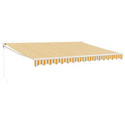 Tenda Sole | Tenda parasole Retrattile Gialla e Bianca 4x3 m Tessuto e Alluminio